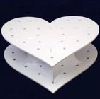 Kalp Şekli Çift Akrilik Düğün Pastası Standı / Beyaz Ekranı Göster